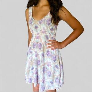 Free People Daydream Lilac Pastel tie dye Mini Sleeveless Dress